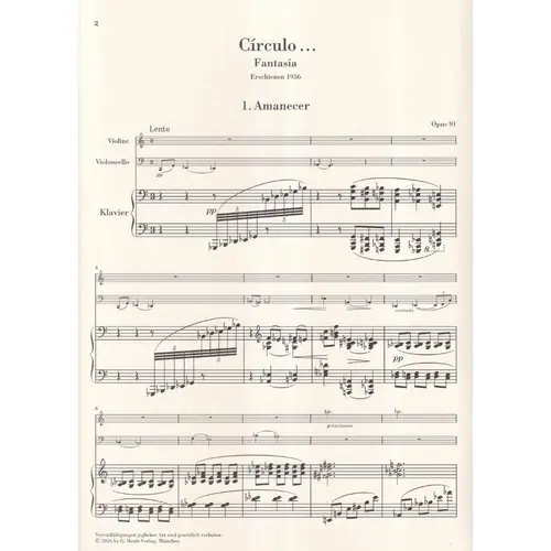 Círculo Op.91 for Piano Trio