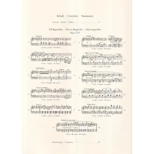 Eleven Bagatelles op. 119