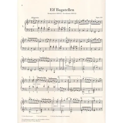 Eleven Bagatelles op. 119