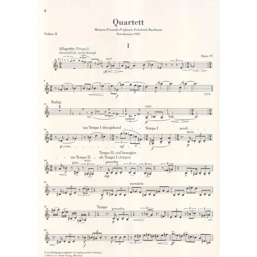 String Quartet no. 3 op. 19  - Partes