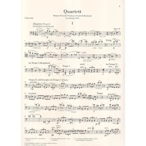 String Quartet no. 3 op. 19  - Partes