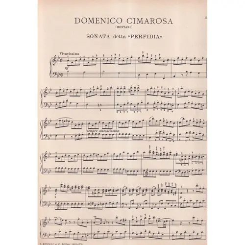 Sonata Detta Perfidia para piano  (Edição Antiga)