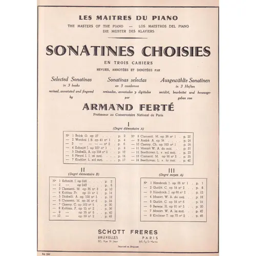 Sonatines Choisies - vol. 2 para piano