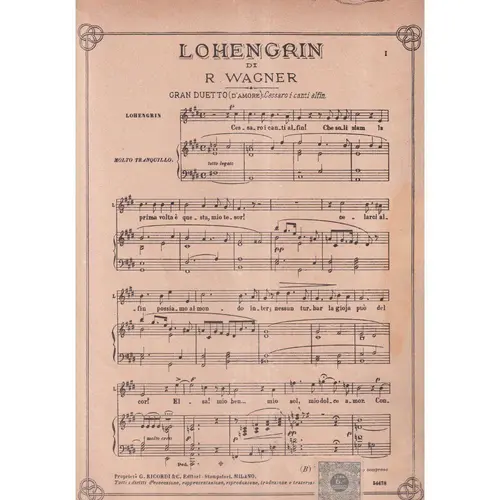 Lohengrin - Cessaro I Canti  (Edição Antiga)