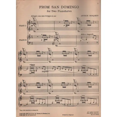 From San Domingo  two pianos, four hands (Edição Antiga)