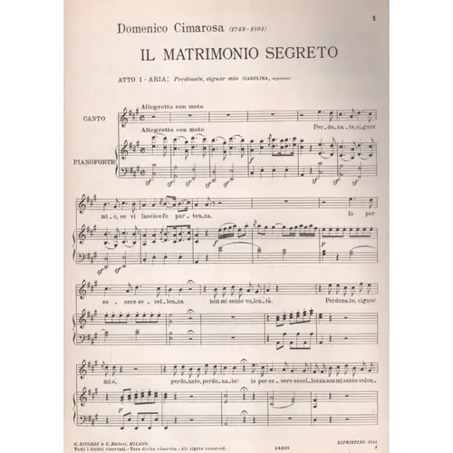 Matrinonio Segreto - Perdonate, Signor..  (Edição Antiga)