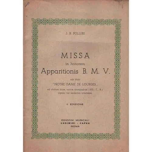 Missa - in honorem Apparitionis B. M. V.