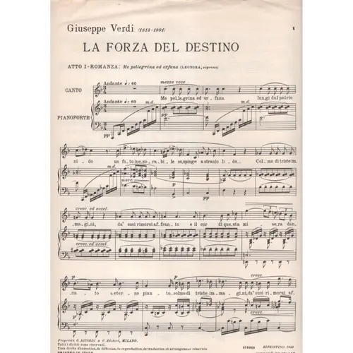 La Forza Del Destino  - Me Pelegrina.  (Edição Antiga)