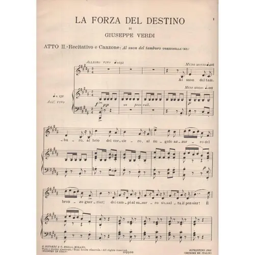 La Forza Del Destino  - Al Suon Del Tramb.  (Edição Antiga)