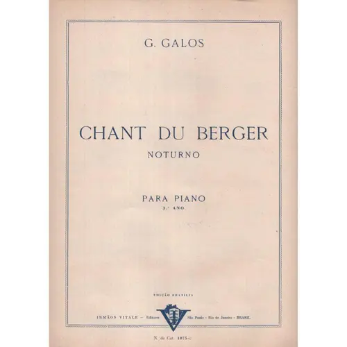Chant du Berger - noturno para piano