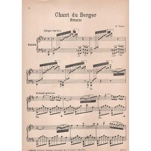 Chant du Berger - noturno para piano