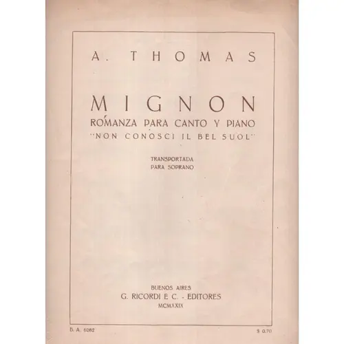 Mignon-Non Conosci Il Bel Suol
