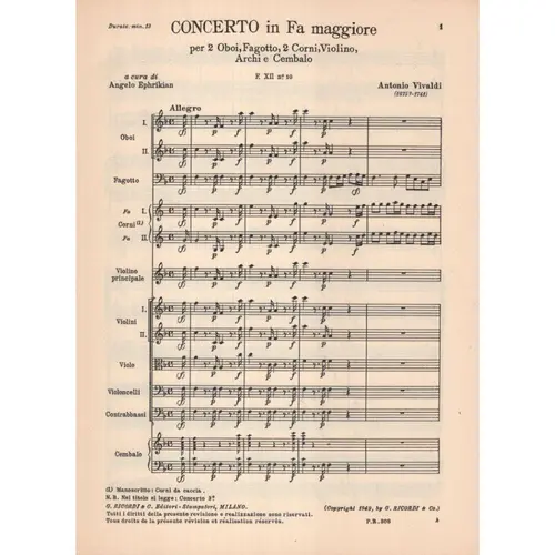 Concerto In Fa Maggiore Rv 569