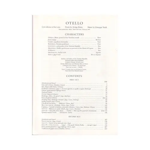 Otello in full score