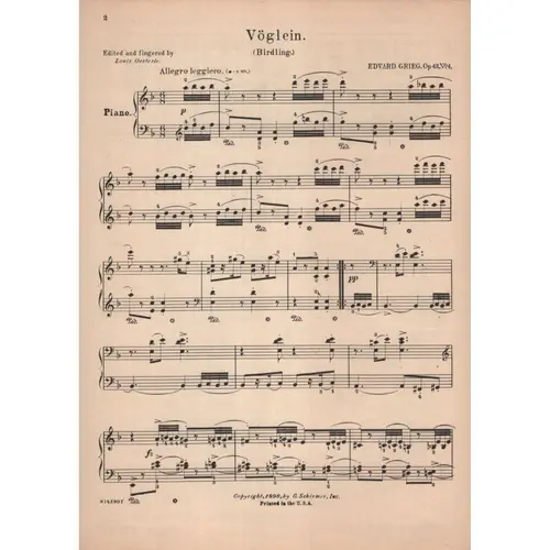 Birdling (Voglein) - N.4 Da Lyrical Pieces  (Edição Antiga)