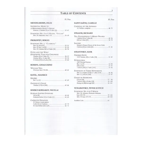 Orchestral Excerpts For Flute With Piano Accompaniment