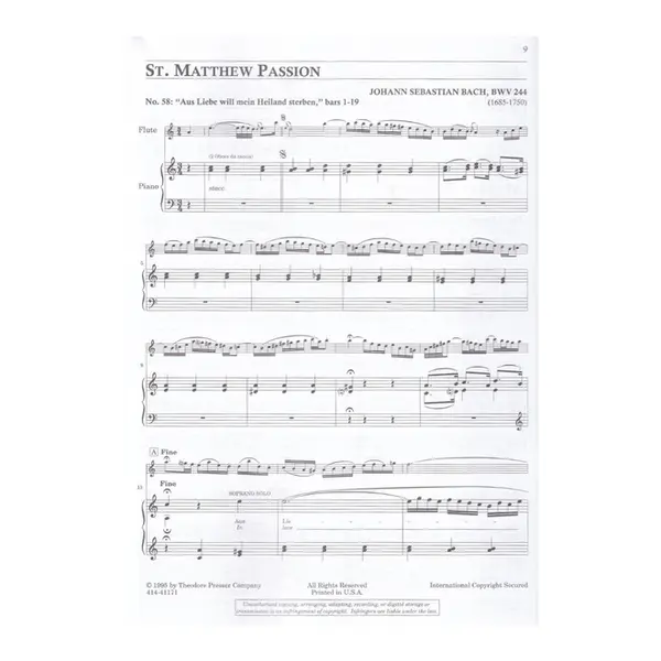 Orchestral Excerpts For Flute With Piano Accompaniment