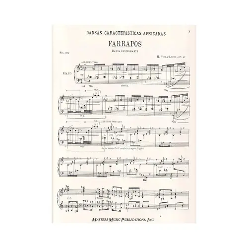 Dansas Caracteristicas Africanas For Solo Piano