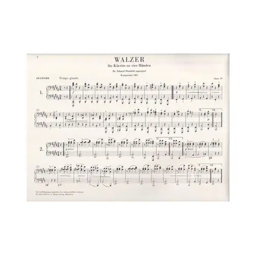 Walzer - Op.39  (Piano 4 mãos) - Urtext