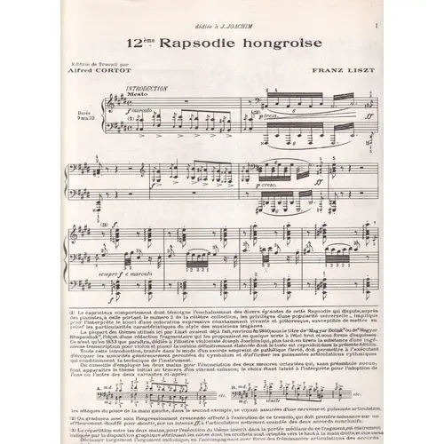 12 Eme Rapsodie Hongroise  para piano (Rev. A. Cortot)