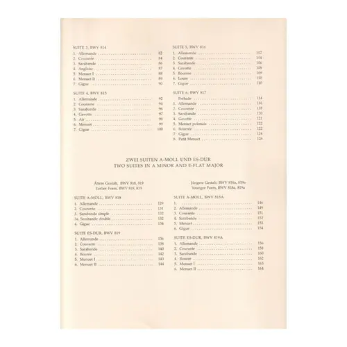 The six French Suites Bwv 812-817, 814a, 815a