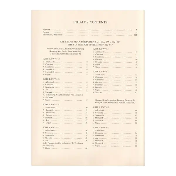The six French Suites Bwv 812-817, 814a, 815a