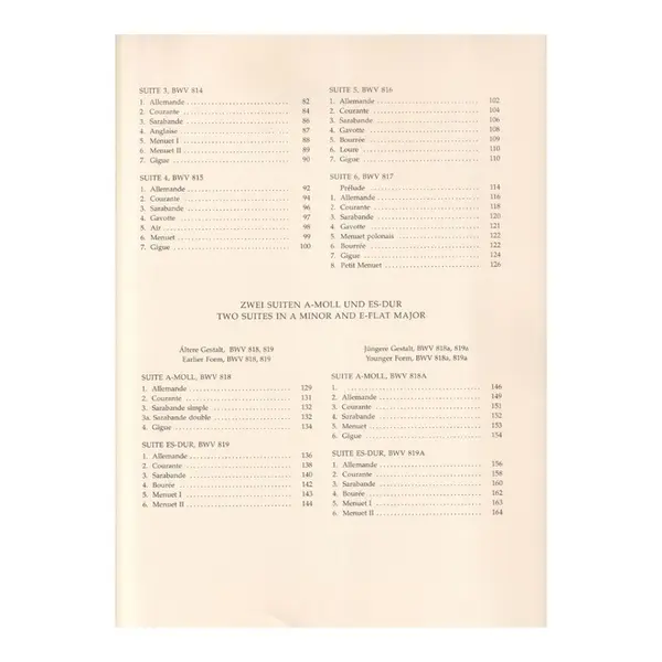 The six French Suites Bwv 812-817, 814a, 815a