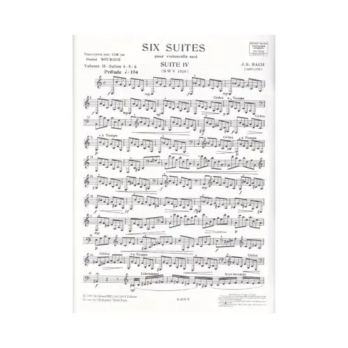 Six Suites - Volume 2 (Horn Transcription)