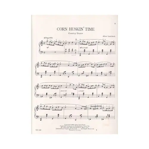 Corn Huskin` Time for piano