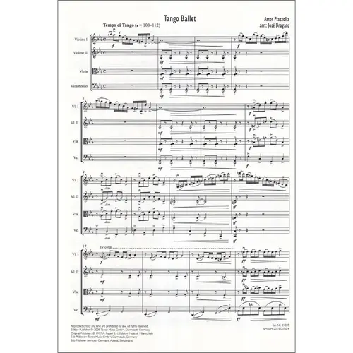 Tango Ballet - For String Quartet - Score + partes