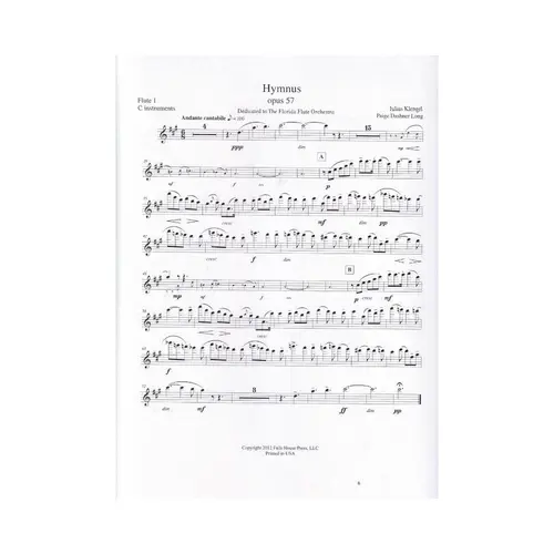 Hymnus Op.57 For Flute Choir Or Flexible Flute Ensemble