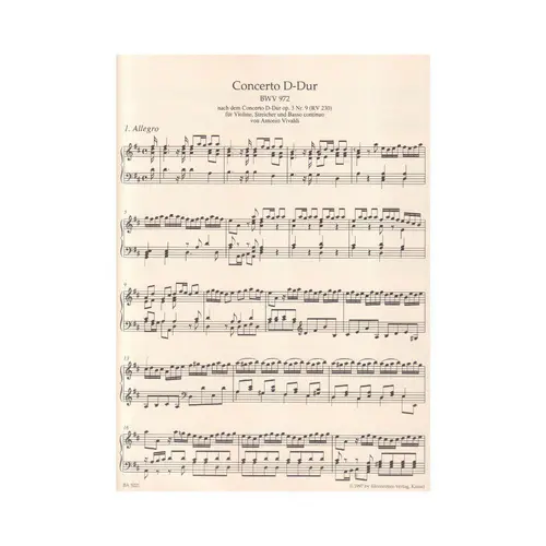 Keyboard arrangements of works by other composers vol.1 BWV 972-977