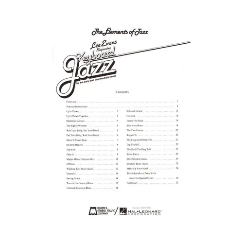 Elements Of Jazz-Beginning Keyboard Jazz