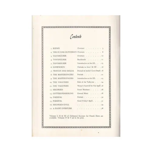 Orchestral Excerpts for horn