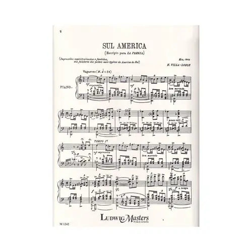 Sul America - A Lenda Do Caboclo For Solo Piano