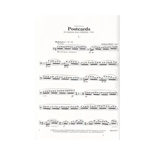 Postcards III For Trombone Solo