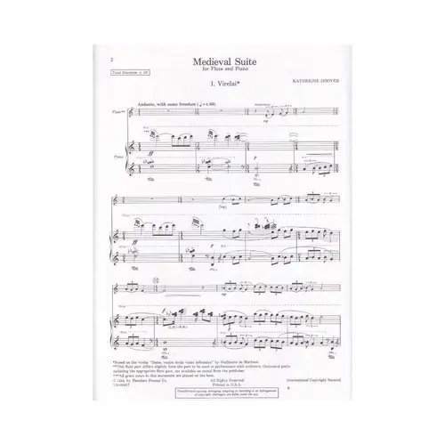 Medieval Suite For Flute And Piano