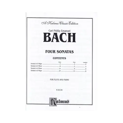 Four Sonatas For Flute And Piano