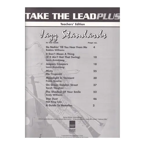 Take The Lead Plus - Score - Jazz Standards - teacher´s edition