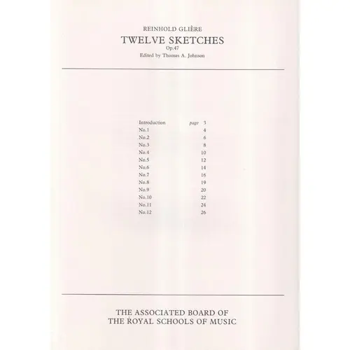 Twelve Sketches - Op.47 - Epp 69