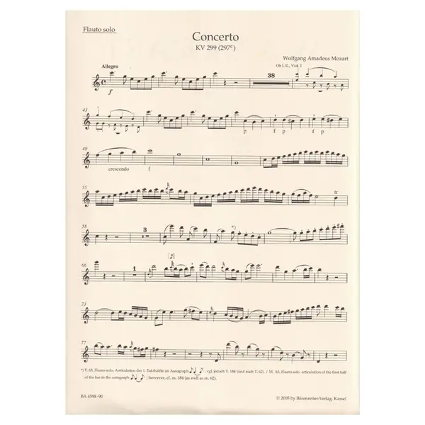 Concerto for Flute, Harp and Orchestra C major K. 299 (297c)