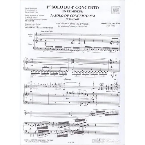 1Er Solo Du 4Er Concerto En Ré Mineur