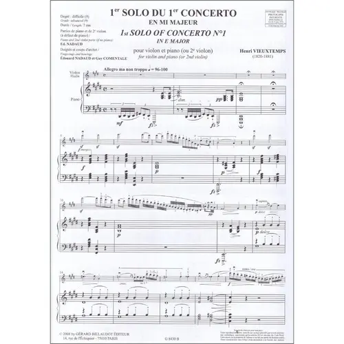 1Er Solo Du 1E Concerto En Mi Majeur