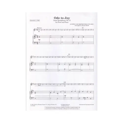 Ode To Joy From Symphony N.9 for Flute And Piano