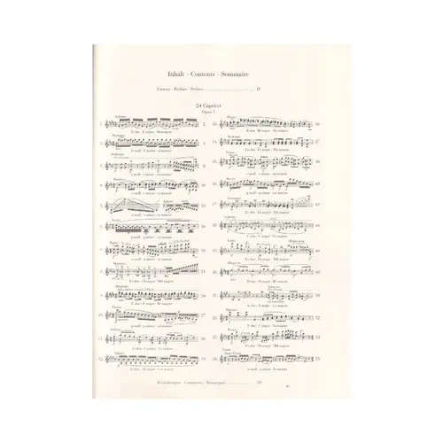 24 Capricci Fur Violine Solo - Urtext