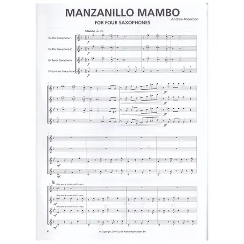 Manzanillo Mambo - Sax Quartet