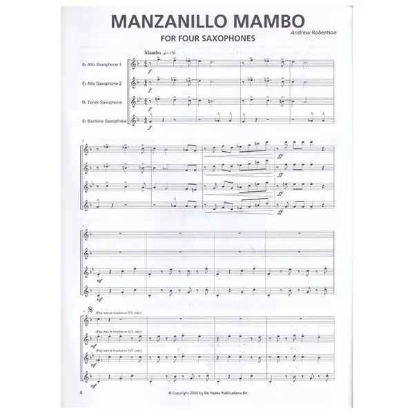 Manzanillo Mambo - Sax Quartet