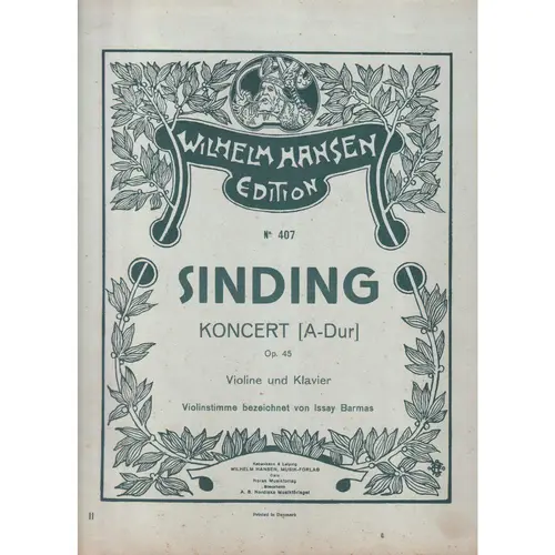 Konzert A Dur - Op.45  (Edição Antiga)