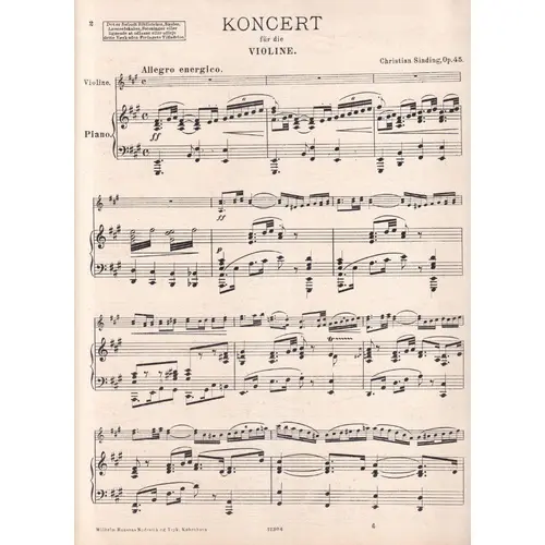 Konzert A Dur - Op.45  (Edição Antiga)