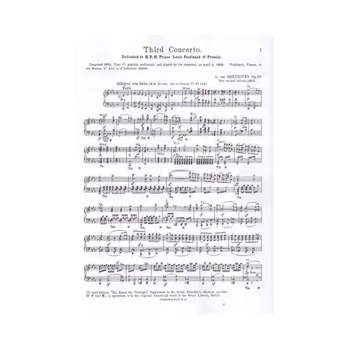 Concerto n.3 in C Minor for the piano Op.37 - piano duet